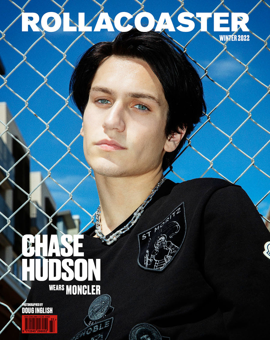 Chase Hudson Covers Rollacoaster Magazine's Winter 2022 Issue in Moncler