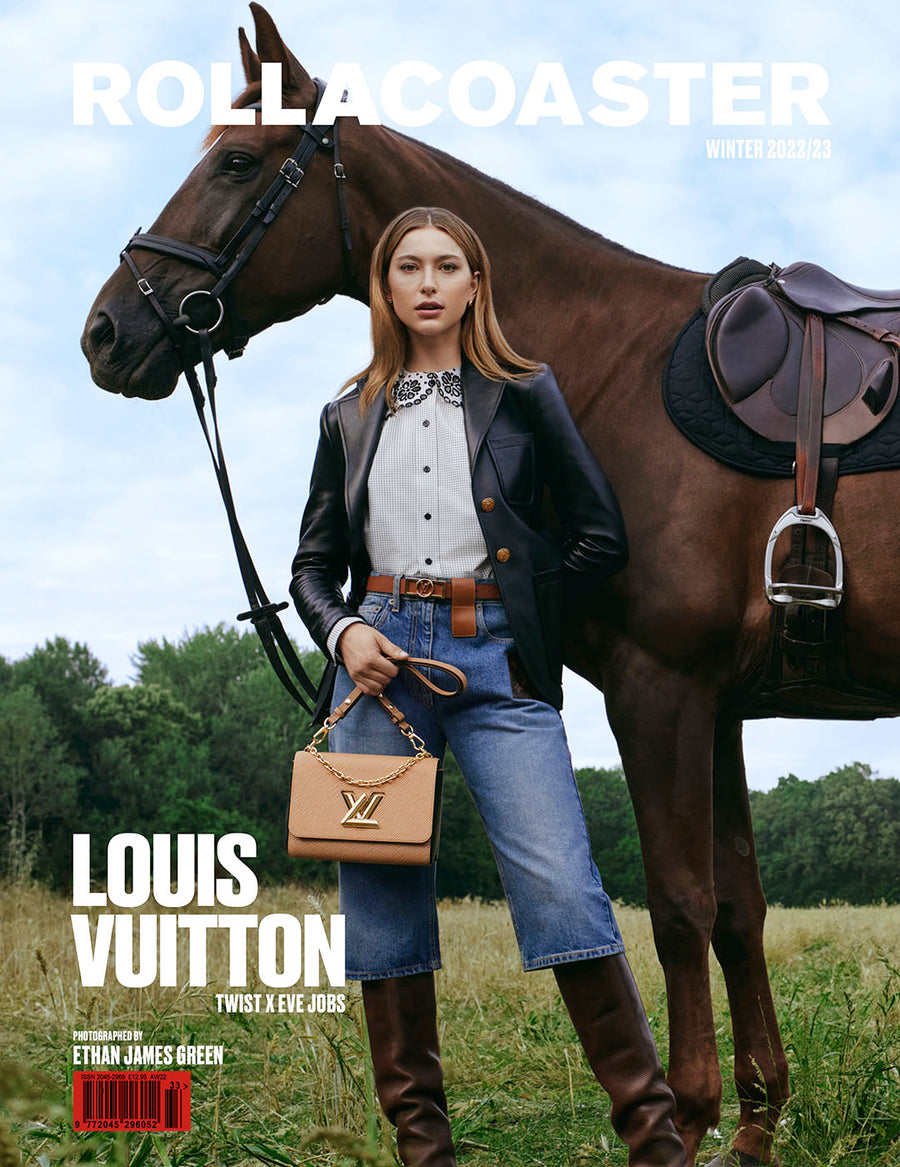 Eve Jobs in Louis Vuitton Covers Rollacoaster Magazine's Winter 2022 Issue